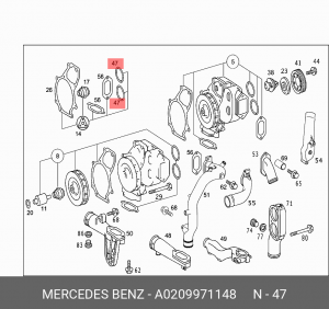 Кольцо уплотнительное термостата КамАЗ-5490 A0209971148 MERCEDES BENZ