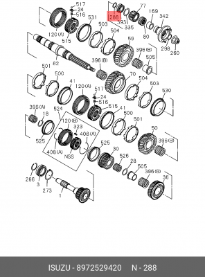 Кольцо КПП упорное подшипника втор.вала (MYY5T) ISUZU NQR75 оригинал 8-97252-942-0 ISUZU