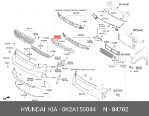 клипса бампера!\ Hyundai, KIA 0K2A150044 HYUNDAI