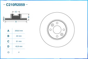 Тормозной диск передний C210R2059 C210R2059 CWORKS