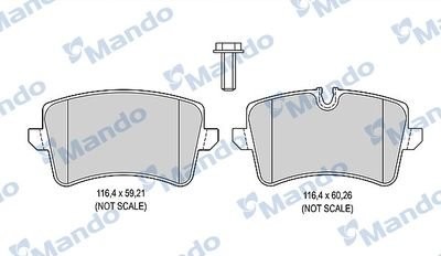 Колодки тормозные AUDI A8 (09-) задние (4шт.) MANDO MBF015384 MANDO
