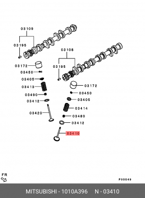 КЛАПАН ВПУСКНОЙ 1010A396 1010A396 MITSUBISHI