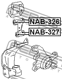 Сайлентблок маленький верх рычага NISSAN PRIMERA (P11) NAB-326 NAB-326 FEBEST