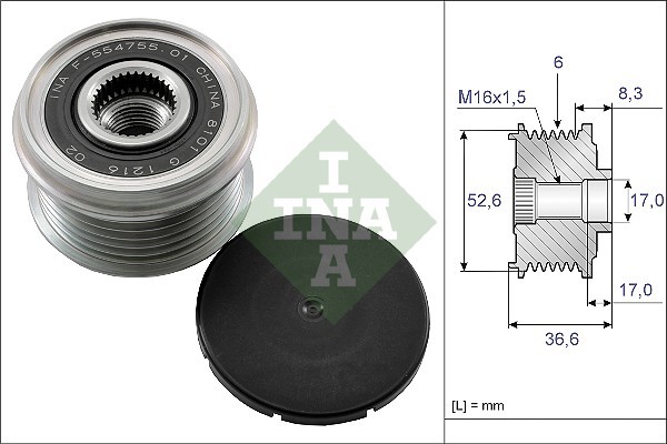 Шкив NISSAN генератора INA 535013710 INA