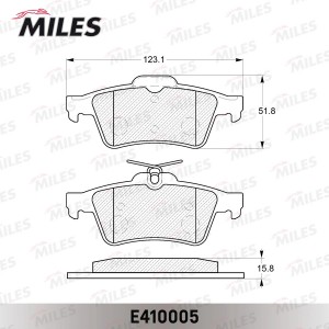 Колодки тормозные задние (без датчика) (Смесь Low-Metallic) FORD FOCUS II/III/MA E410005 MILES