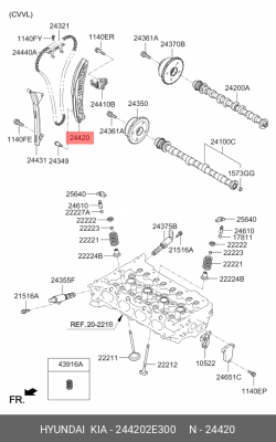 TENSIONER ARM ASSY 244202E300 MOBIS