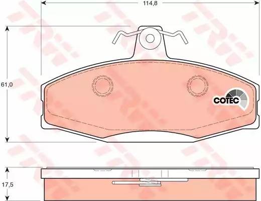 Колодки тормозные SKODA Felicia (94-01) передние (4шт.) TRW GDB1280 TRW
