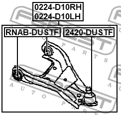Рычаг передн правый RENAULT DUSTER, NISSAN TERRANO 2014- 0224-D10RH 0224-D10RH FEBEST