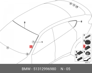 Буфер ! \BMW 1' E82, 3' F30, LCI, F35, 5' F07 GT, F11, 7' F01, F02, F03, F04 Hyb 51 31 2 996 980 BMW