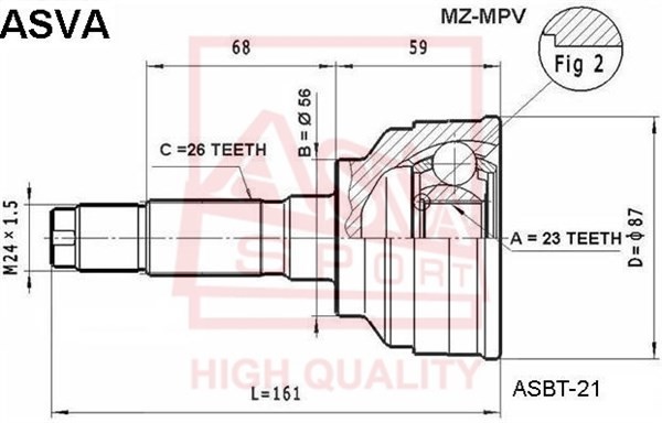 ШРУС наружный MAZDA MPV (99-) комплект ASVA MZ-MPV ASVA
