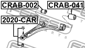 Сайлентблок задний переднего рычага (гидравлический) CRAB-041 CRAB-041 FEBEST