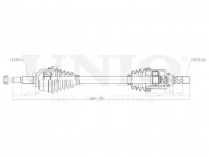 Привод в сборе передний левый CVJ-10071 UNIO