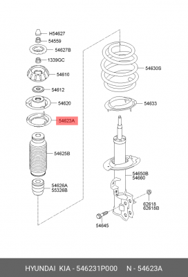 Прокладка KIA Venga пружины передней верхняя OE 546231P000 HYUNDAI KIA