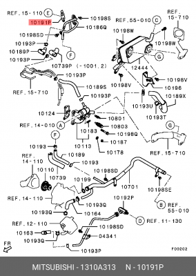 ПРОКЛАДКА ТРУБОПРОВОДА РАДИАТОРА 1310A313 1310A313 MITSUBISHI