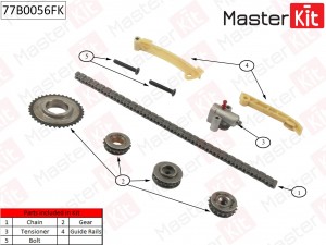 Комплект цепи ГРМ Saab 9-3/9-5 2.0-2.3 B203/B235 97 77B0056FK 77B0056FK MASTER KIT