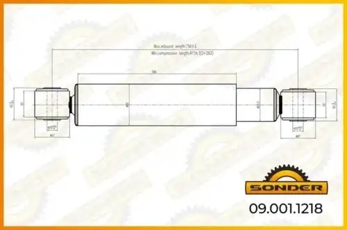 Амортизатор подвески (задний) MAN о.н 81437016937 — 2 года безусловной гарантии 090011218 SONDER