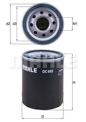 Фильтр масляный LAND ROVER Range Rover Sport MAHLE OC602 MAHLE KNECHT
