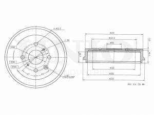 Барабан тормозной задний BRD-10069 UNIO