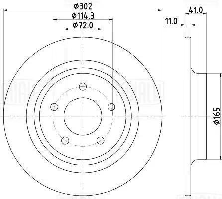 Диск торм. Mazda 5 (05-) зад. d=302 (окраш.) (DF 190139) DF 190139 TRIALLI