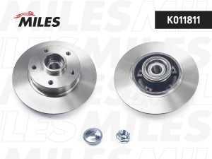 Диск тормозной задний с подшипником (с кольцом ABS) RENAULT MEGANE/SCENIC III 08 K011811 MILES