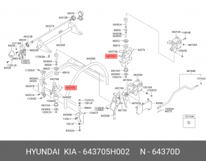 КУЗОВНОЙ КРОНШТЕЙН ОПОРНОГО УЗЛА КАБИНЫ 643705H002 HYUNDAI
