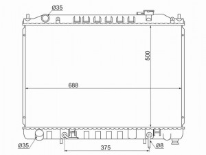 Радиатор NISSAN ELGRAND/AMBULANCE/TERRANO REGULUS VQ35DE 97-04 NS0011-E50 NS0011 NS0011E50 SAT