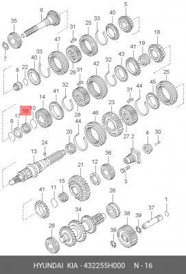Подшипник КПП HYUNDAI HD65,72,78,County дв.D4DD,D4DB (M035S5) вала первичного ша 432255H000 HYUNDAI KIA
