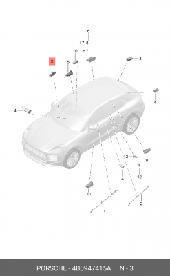Фонарь AUDI A2,A4,A6,A8 освещения салона OE 4B0 947 415 A VAG