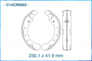 Тормозные колодки задние барабанные Low Metallic C14CR0022 C14CR0022 CWORKS