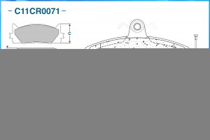Колодки тормозные дисковые передние LADA Largus, Renault Logan (8 клап.) CWORKS C11CR0071 CWORKS