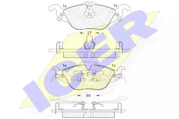 181249 колодки дисковые передние !\ Opel Astra G 1.2i-1.7DTi &16V 98> 181249 ICER