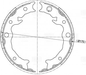 Колодки торм. Subaru Forester (12-) барабан. ст. торм. 170x35 (GF 4657) GF 4657 TRIALLI