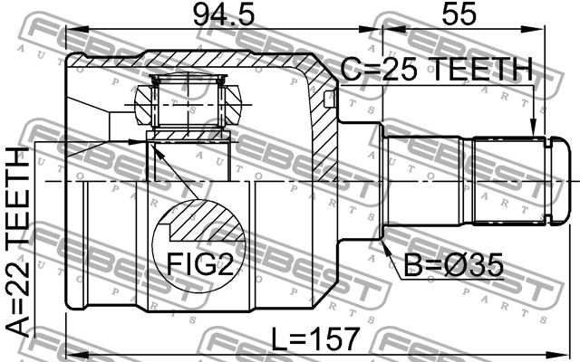 ШРУС 2211-CERAT 2211-CERAT FEBEST