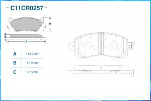 Тормозные колодки передние, Low Metallic C11CR0257 C11CR0257 CWORKS