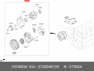 Генератор HYUNDAI HD65,78 дв.D4GA (55A,24V) OE 3730048100 HYUNDAI KIA