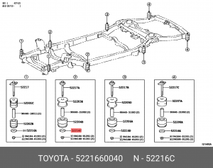 Шайба подушки кузова 52216-60040 52216-60040 TOYOTA