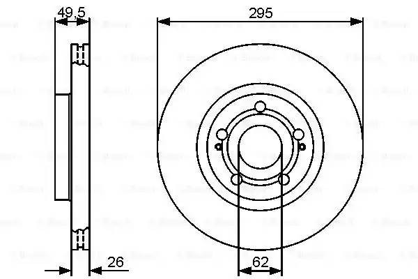 Диск тормозной TOYOTA Avensis (03-08) передний (1шт.) BOSCH 0 986 479 454 BOSCH