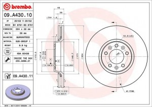 Диск тормозной Brembo Painted Disc 09.A430.11 09.A430.11 BREMBO