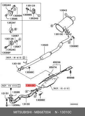 ПРОКЛАДКА ВЫХЛОПНОЙ ТРУБЫ MB687004 MB687004 MITSUBISHI