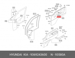Выключатель электростеклоподъемника HYUNDAI Porter правый OE 9369243600 HYUNDAI KIA