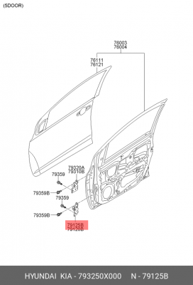 Петля двери 793250X000 HYUNDAI KIA