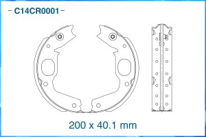 Тормозные колодки задние барабанные Low Metallic C14CR0001 C14CR0001 CWORKS