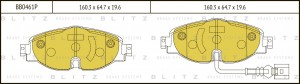 Колодки тормозные дисковые передние AUDI A3 12-SKODA Octavia 12-VW Golf 12- BB04 BB0461P BLITZ