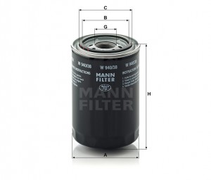 Фильтр масляный CROSS W 940-38 MANN FILTER