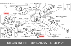 Роликовый подшипник, сталь 38440-AR00A 38440-AR00A NISSAN