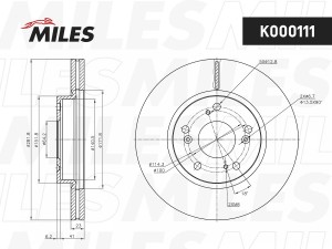 Диск тормозной передний HONDA CIVIC 06/FR-V 05/STREAM 02 (TRW DF4486) K000111 K000111 MILES