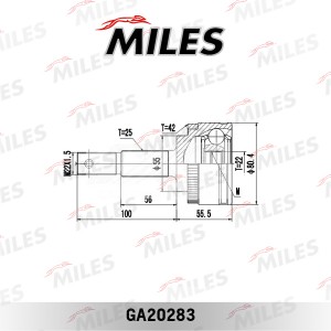 ШРУС наружный NISSAN ALMERA 1.5 00 ABS (42 зуба) (GSP 841048) GA20283 GA20283 MILES