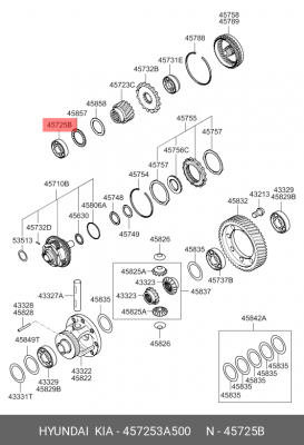 457253A500 45725-3A500 шариковый подшипник d=40мм HYUNDAI 457253A500 MOBIS