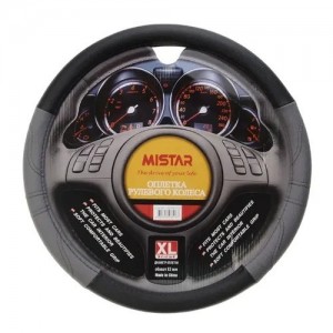 Оплетка руля (XL) 41-43см черно-серая MISTAR MIS17STW19GYXL MISTAR