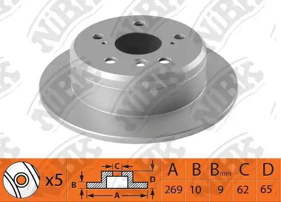 Диск тормозной TOYOTA Land Cruiser (J120) задний (1шт.) NIBK RN1486 NIBK